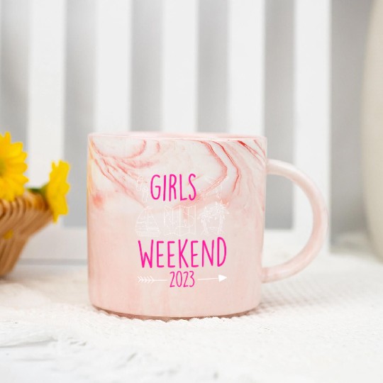 Girls Weekend 2023 Girls Trip Spring Break Marble Mugs