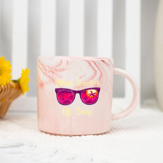Mathematics Teacher off duty vacation Math teacher Marble Mugs