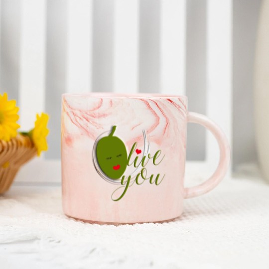 Olive you - I Love You Marble Mugs