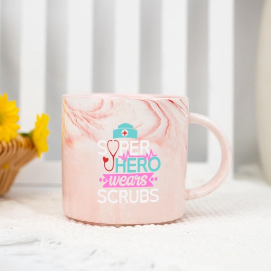 Scrubs Super Heroes Wear Scrubs Dr. Nurse Marble Mugs