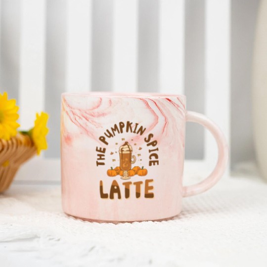 Pumpkin Spice Latte Halloween Coffee Lover Tarot Marble Mugs