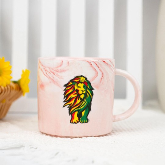 Lion Juneteenth Cool Black History African America Marble Mugs