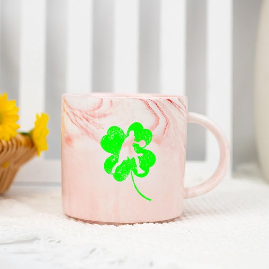 Basketball St. Patrick's day shamrock Marble Mugs