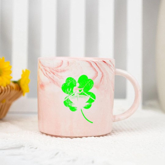 Fishing St. Patrick's day shamrock Marble Mugs