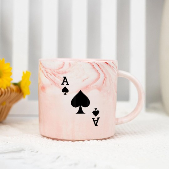 Ace of Spades Deck of Cards Carnival Halloween Cos Marble Mugs