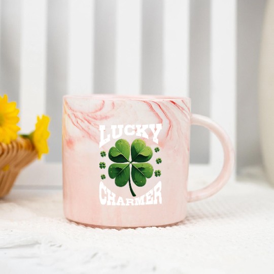 Lucky Charmer Shamrock St Patrick's Day Marble Mugs