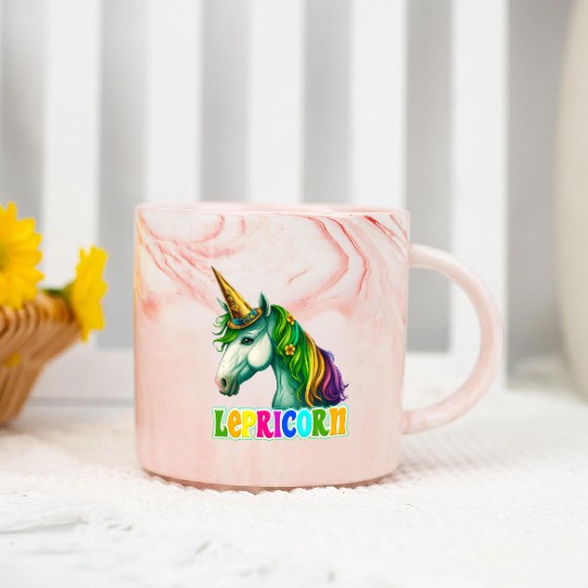 Lepricorn St. Patrick's Day Unicorn Women Marble Mugs