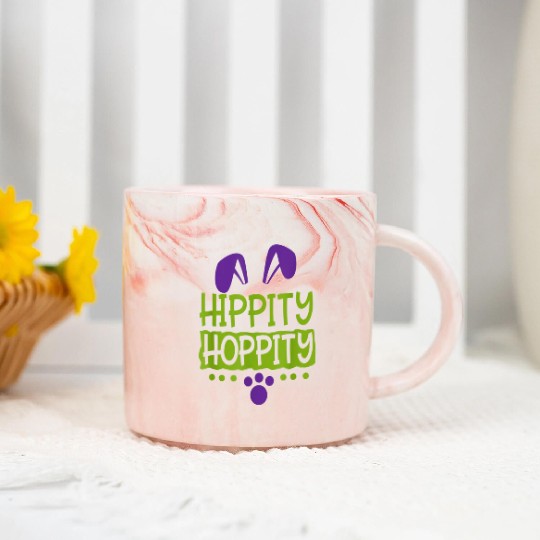 Cute Sunday School or Egg Hunt Hippity Hoppity Marble Mugs