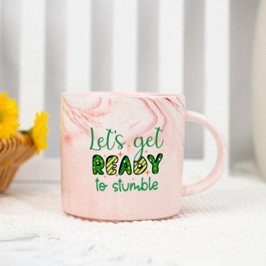 Lets get Patricks Day Sublimation Marble Mugs