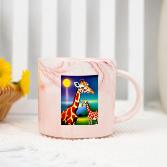 Giraffe in the spectrum of light Marble Mugs