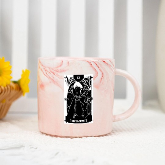 Anime Tarot Card The Hermit Occult Gothic Witch Marble Mugs