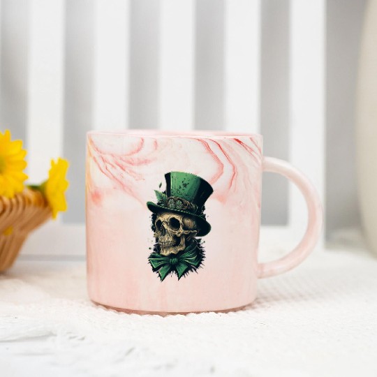St Patrick s Lucky Irish Skull Marble Mugs