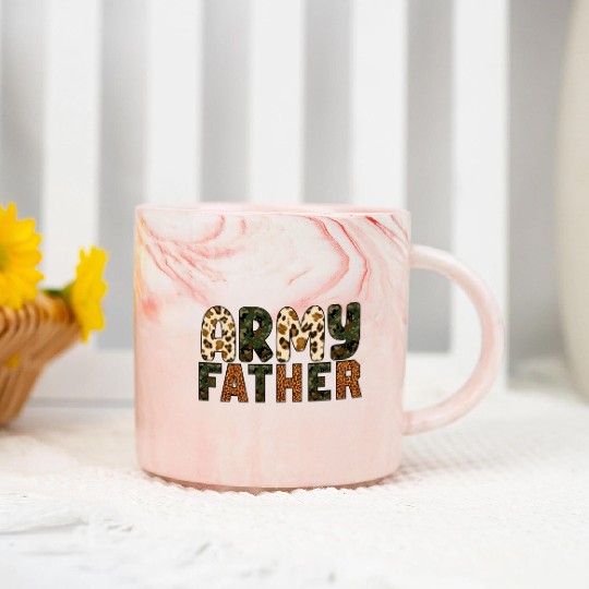Army Father Sublimation Marble Mugs