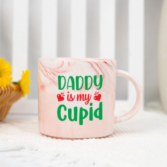 Daddy is my Cupid Marble Mugs