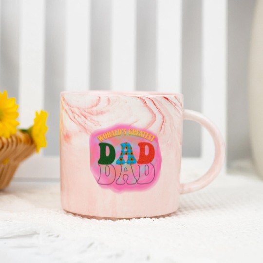 WORALDS GREATEST DAD Sublimation Marble Mugs