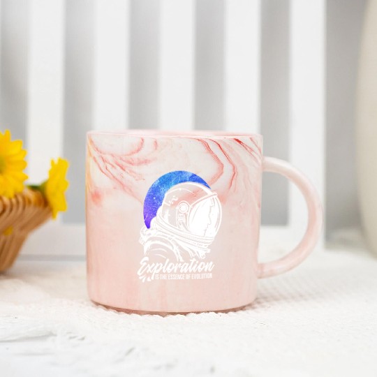 Amusing Explorations Of Cheerful Astronauts Quote Marble Mugs