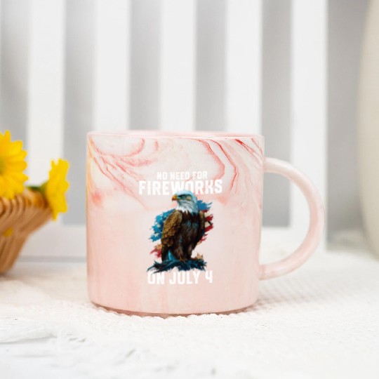 No Need For Fireworks On July 4 Patriotic American Marble Mugs