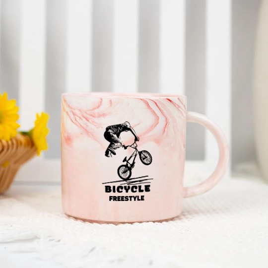 Bicycle Freestyle' design for cycling enthusiasts Marble Mugs