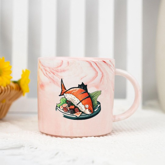 Sashimi styled fish Marble Mugs