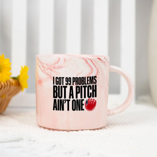 I Got 99 Problems But A Pitch Ain't One 3 Marble Mugs