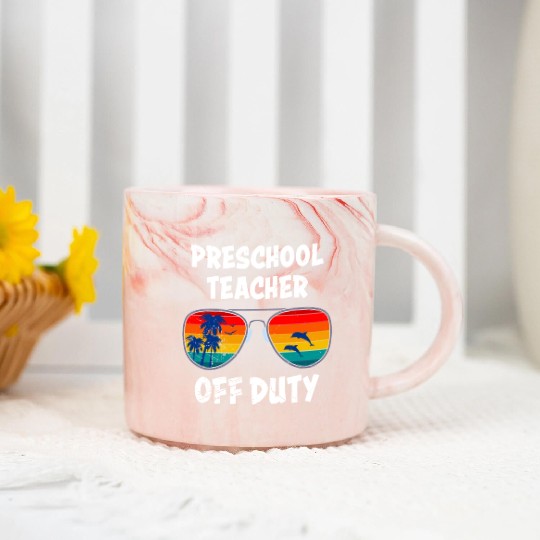 Preschool kindergarten educator off duty teacher Marble Mugs