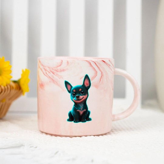 Australian Kelpie puppy neon Marble Mugs