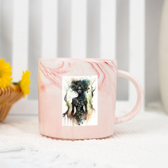 Black Nature Goddess - African American, Woodland Marble Mugs