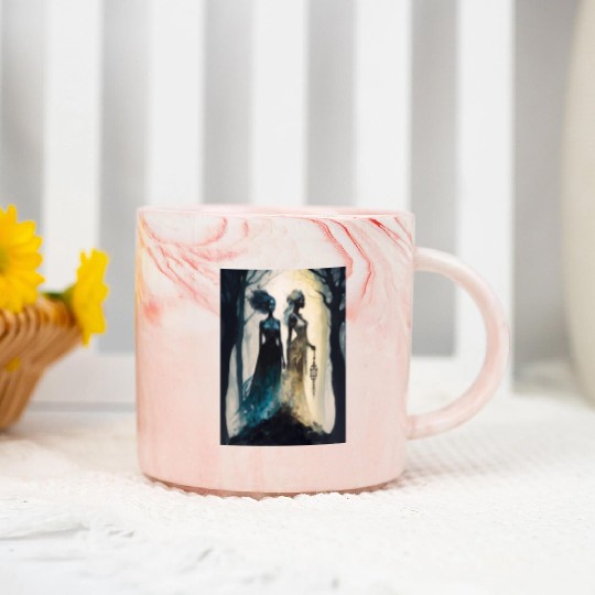 Black Nature Goddess - African American, Woodland Marble Mugs