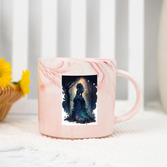 Black Nature Goddess - African American, Woodland Marble Mugs
