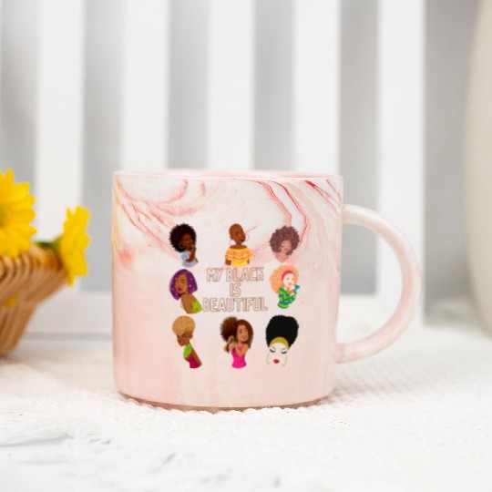 My Black Is Beautiful Marble Mugs