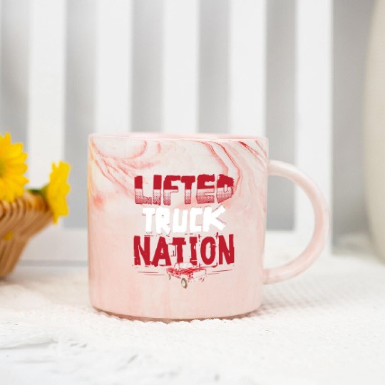 Lifted Truck Nation Pickup Truck Square Body Truck Marble Mugs