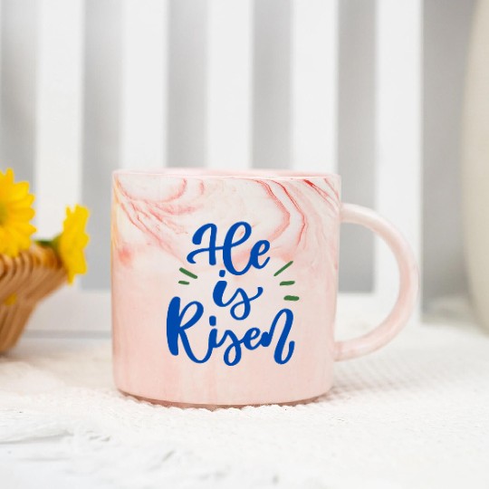 He Is Risen Religious Easter Marble Mugs