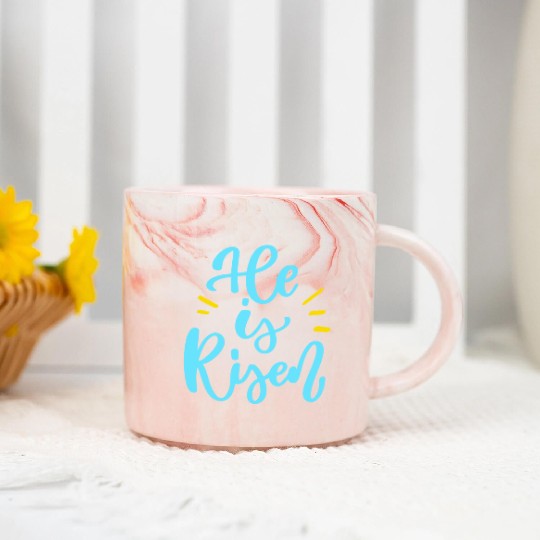 He Is Risen Religious Easter Marble Mugs