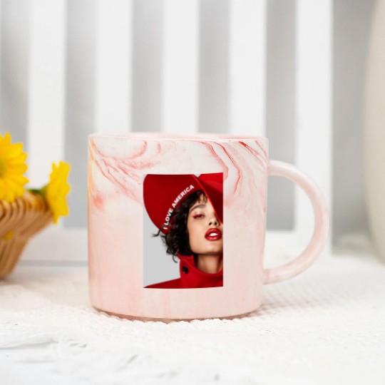 I Love America Marble Mugs