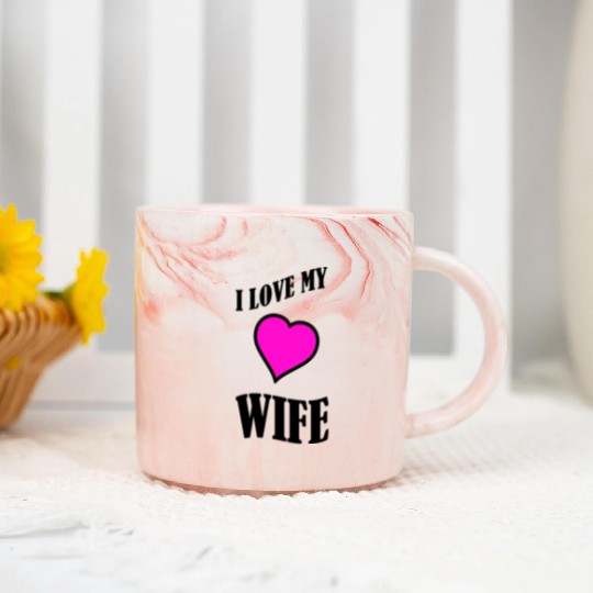 i love my wife 02 Marble Mugs