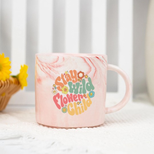 Stay Wild Flower Child Marble Mugs