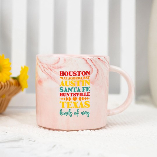 Houston Matagorda Bay Austin Santa Fe Huntsville Marble Mugs