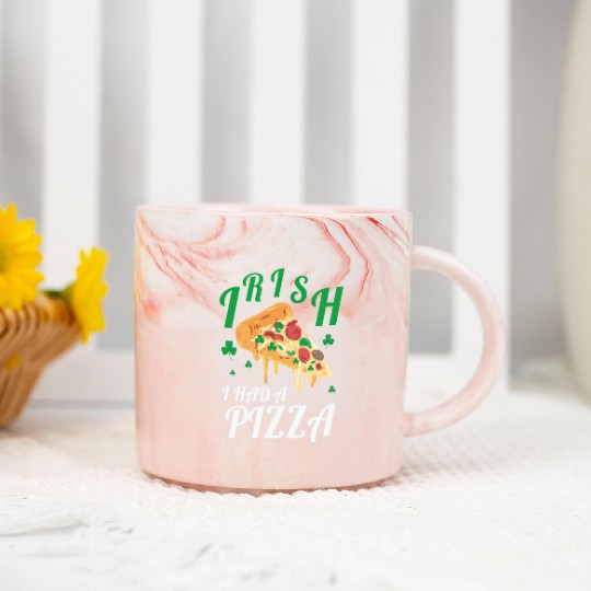Irish I Had a Pizza St. Patrick's Day Girt Marble Mugs