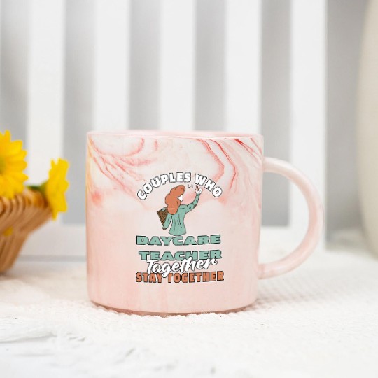Daycare Teacher Couple Marble Mugs