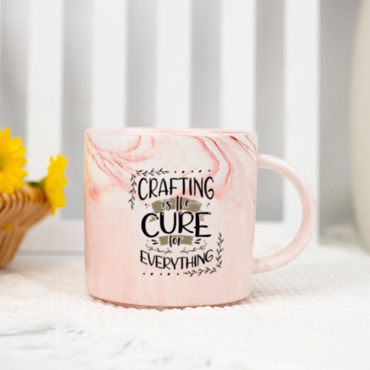 Crafter Gift Cats are the Cure for Everything Marble Mugs