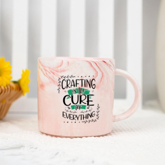 Crafter Gift Cats are the Cure for Everything Marble Mugs