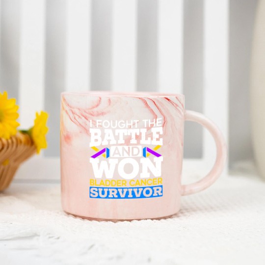 Fought The Battle And Won Bladder Cancer Survivor Marble Mugs