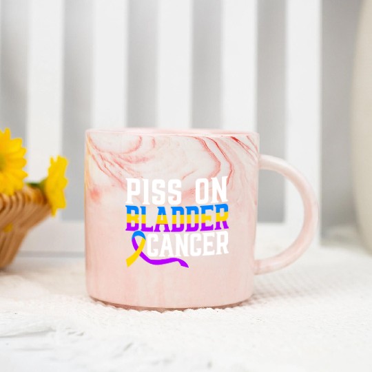 Piss On Bladder Cancer Awareness Month Marble Mugs