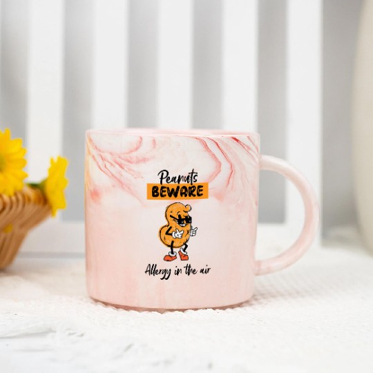Peanuts Beware Allergy In The Air Peanut Allergic Marble Mugs