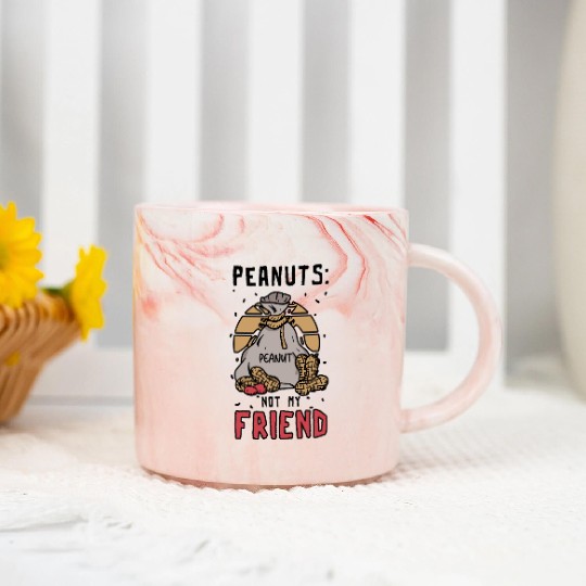 Peanuts Not My Friend Peanut Allergic Marble Mugs