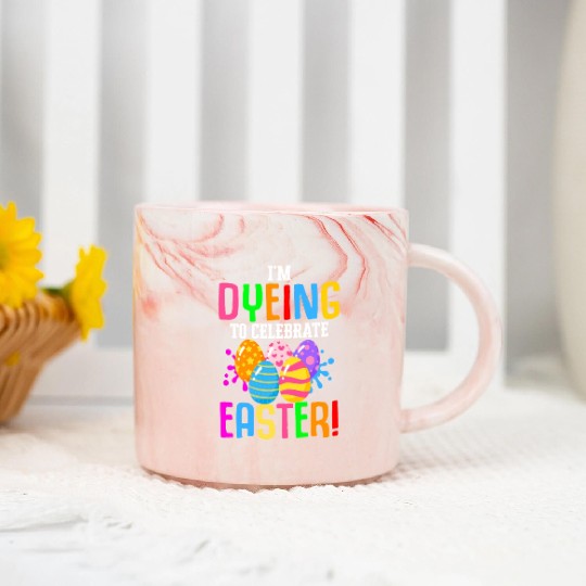 Easter Colorful Egg Dye Rabbit Egg Hunt Marble Mugs