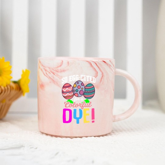 Easter Colorful Egg Dye Rabbit Egg Hunt Marble Mugs