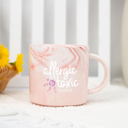 Allergic to toxic people awesome quote Good V Marble Mugs