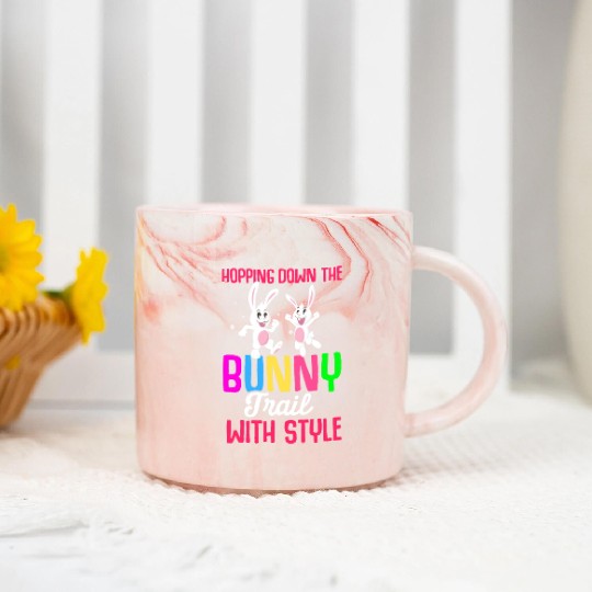 Easter Rabbit Easter Bunny Flowers Eggs Marble Mugs