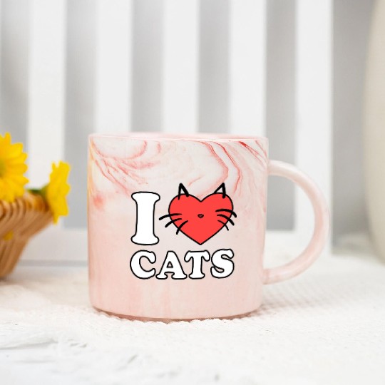 i love cats Marble Mugs